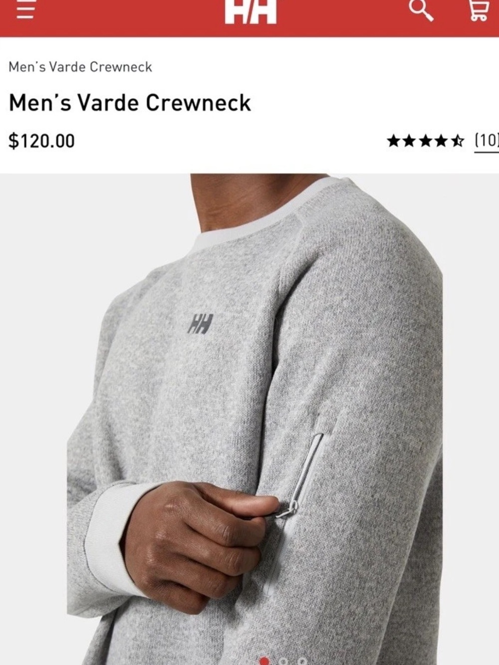 Helly Hansen Light Gray Men's Varde Crewneck Sweater
